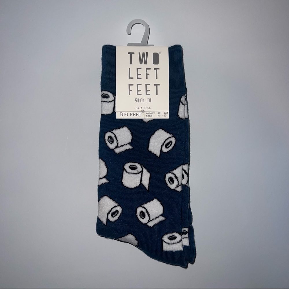 Two Left Feet Co. Unisex Blue Toilet Paper Socks